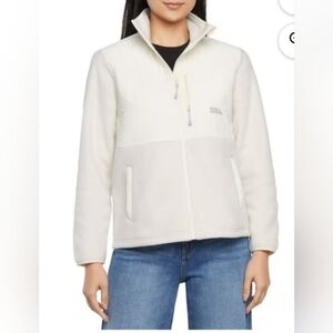 SOLD!!! Women's S Size Eddie Bauer Zip Up Mixed Media Polar Fleece Jacket